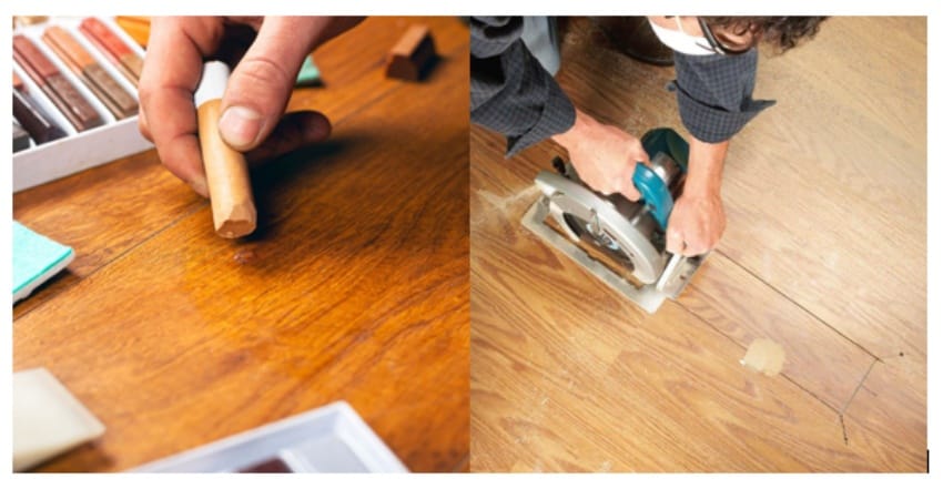 Xử lý sàn với vết trầy xước lớn